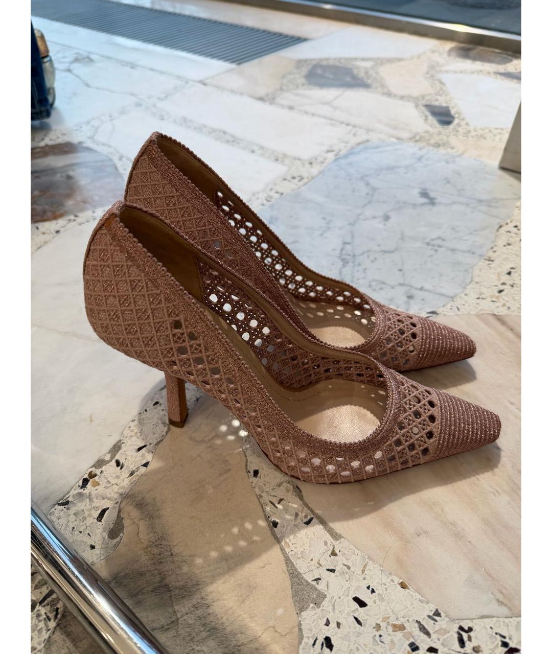 CHRISTIAN DIOR Розовые текстильные туфли, фото 3