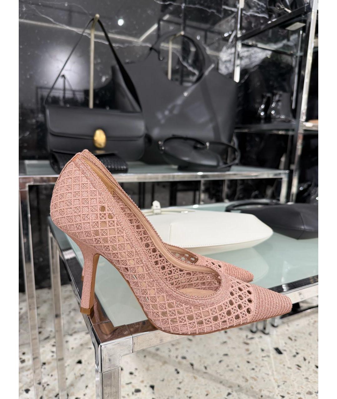 CHRISTIAN DIOR Розовые текстильные туфли, фото 5