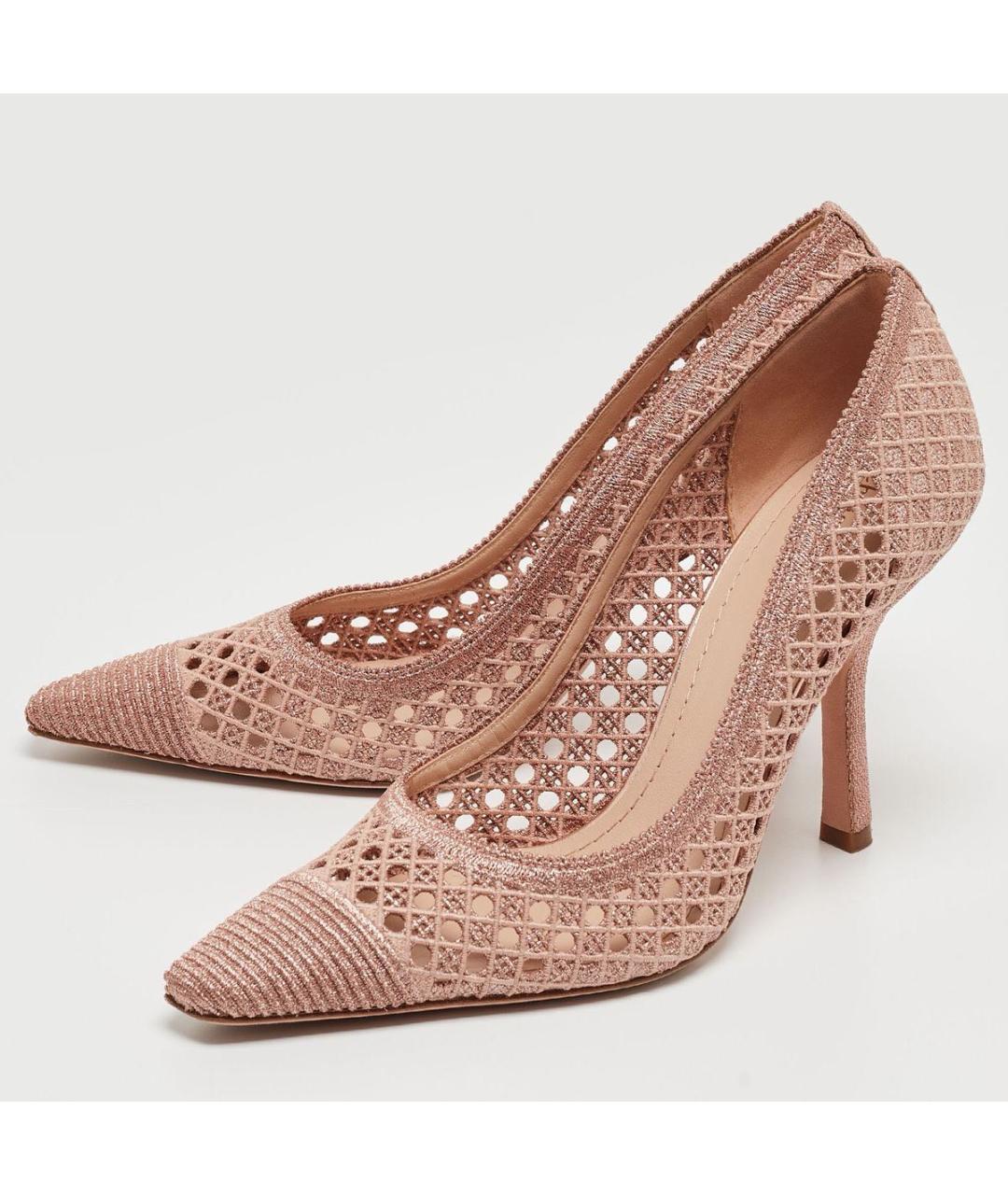 CHRISTIAN DIOR Розовые текстильные туфли, фото 2