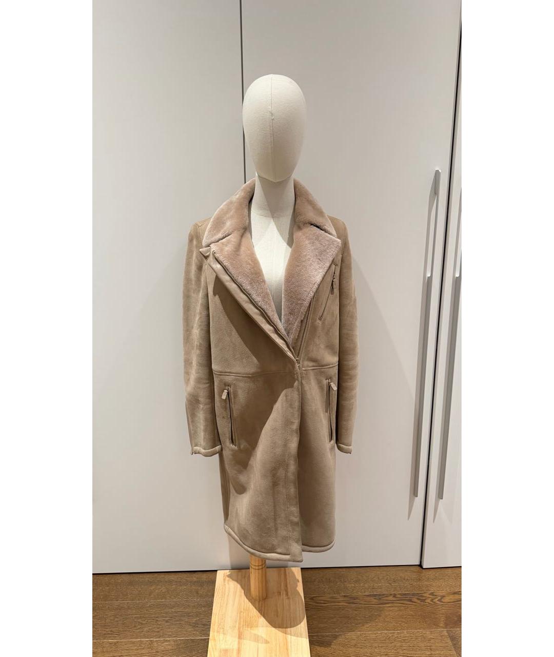 LORO PIANA Бежевая замшевая дубленка, фото 5