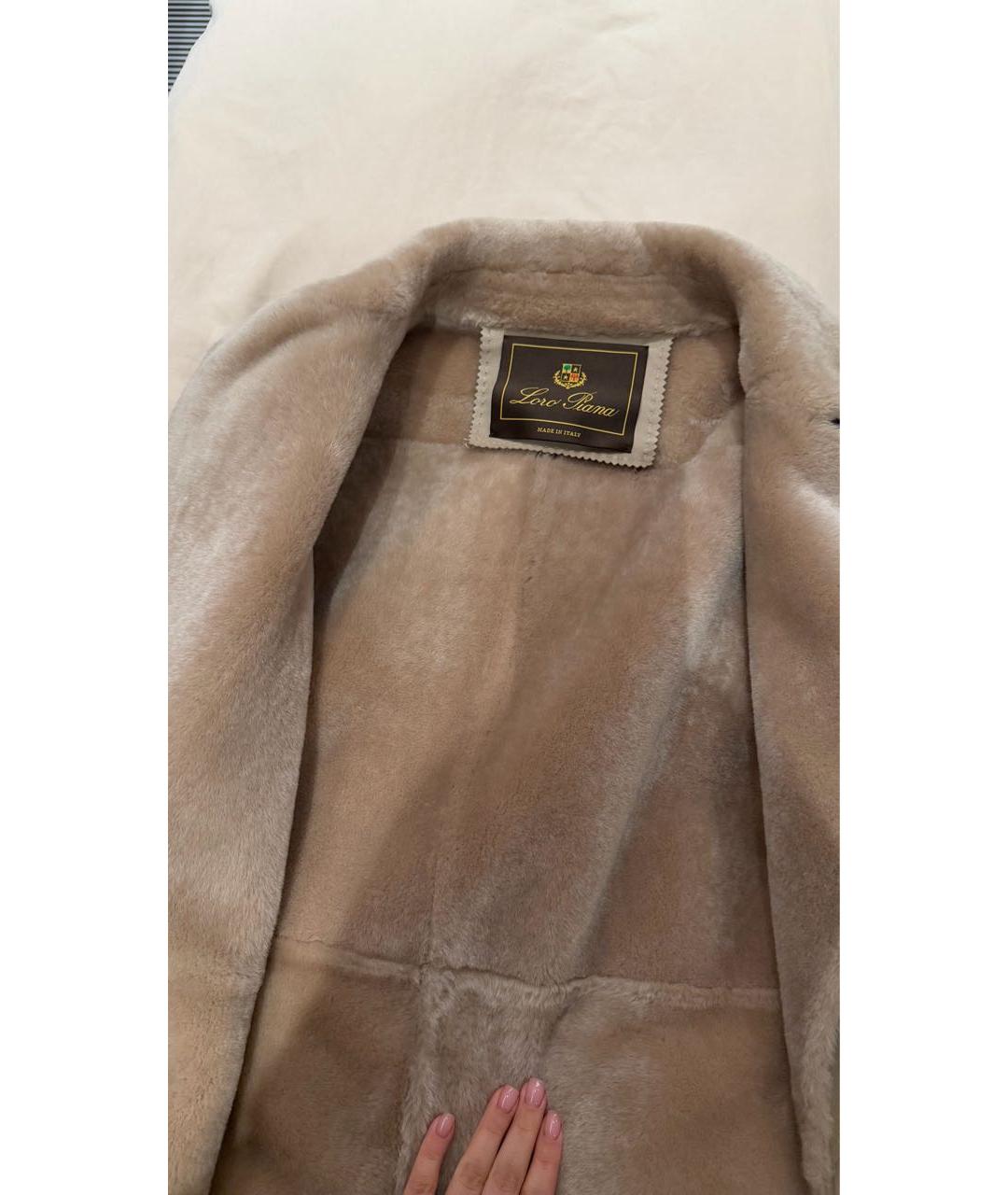 LORO PIANA Бежевая замшевая дубленка, фото 4