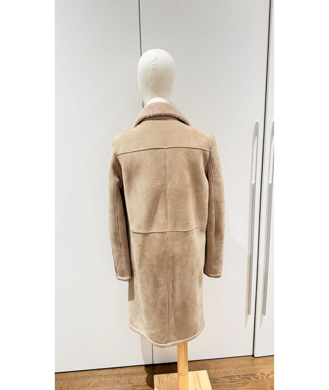 LORO PIANA Бежевая замшевая дубленка, фото 2
