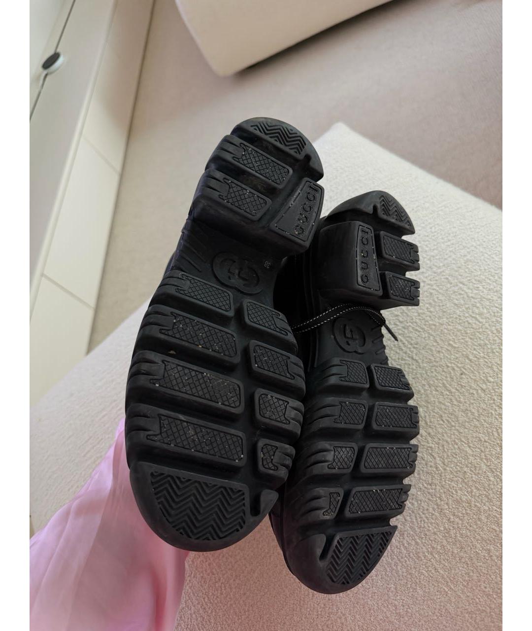 GUCCI Черные кожаные ботинки, фото 4