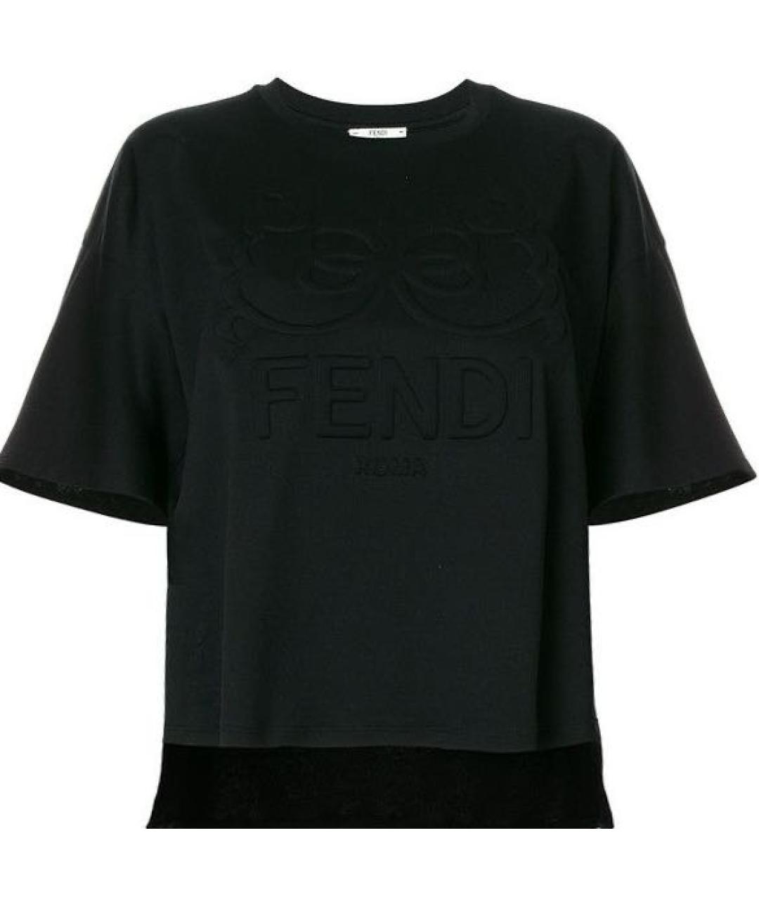 FENDI Черная хлопковая футболка, фото 1