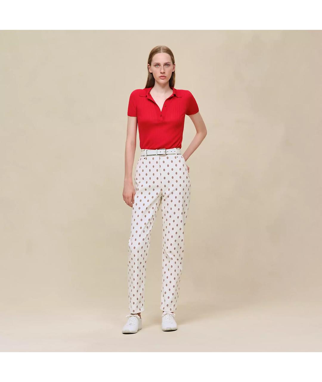 HERMES Белые брюки узкие, фото 2