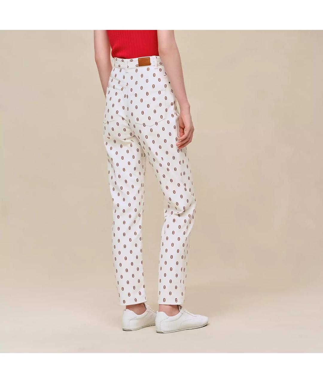 HERMES Белые брюки узкие, фото 3