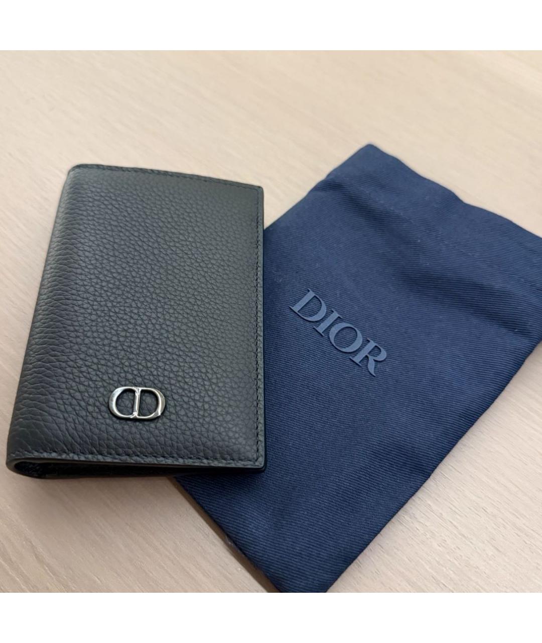 CHRISTIAN DIOR Черный кожаный кардхолдер, фото 7