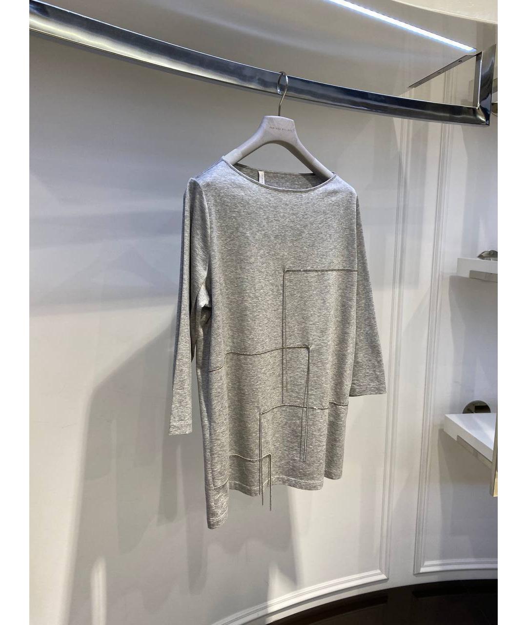 FABIANA FILIPPI Серый хлопковый джемпер / свитер, фото 2