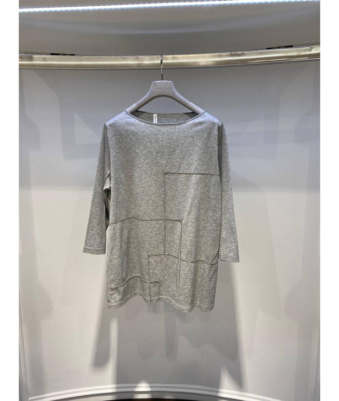 FABIANA FILIPPI Серый хлопковый джемпер / свитер, фото 4