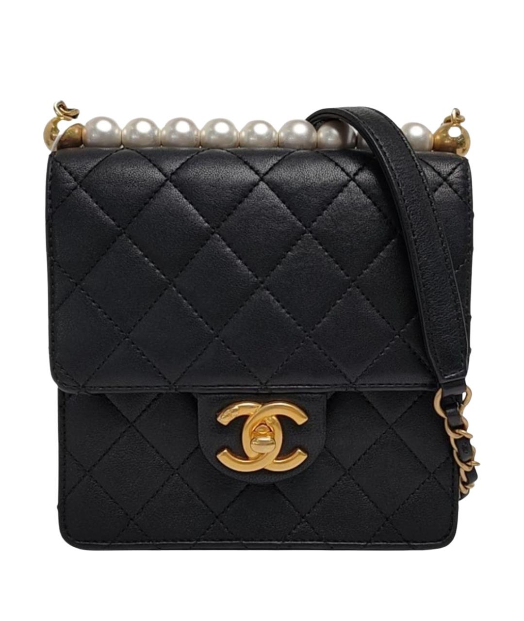 CHANEL Черная кожаная сумка через плечо, фото 1