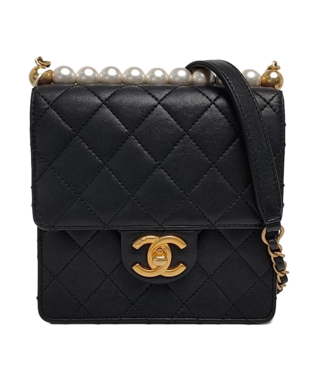 CHANEL Черная кожаная сумка через плечо, фото 5