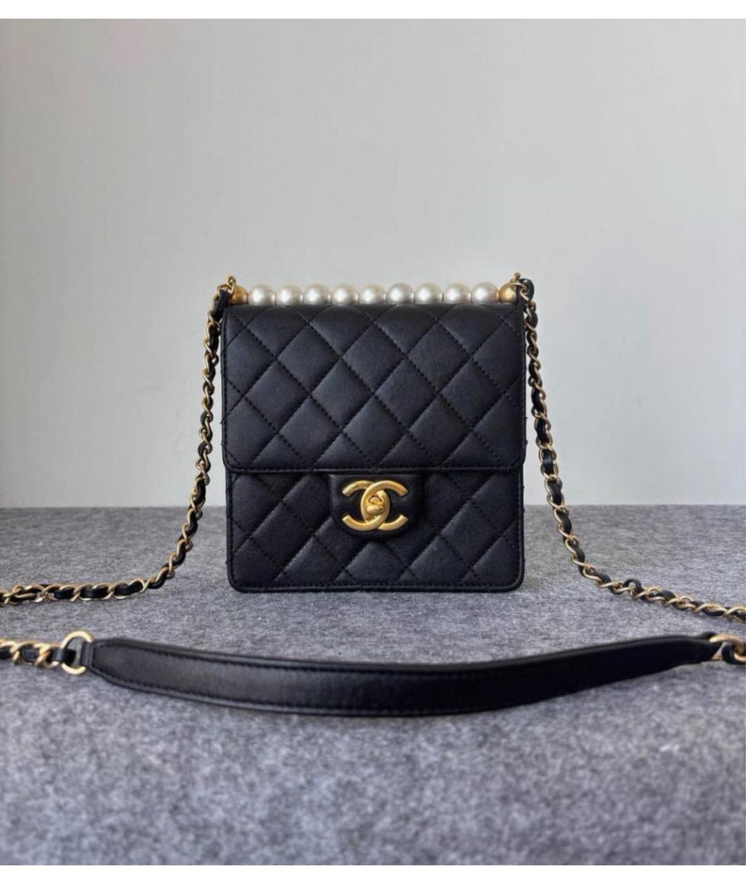 CHANEL Черная кожаная сумка через плечо, фото 2