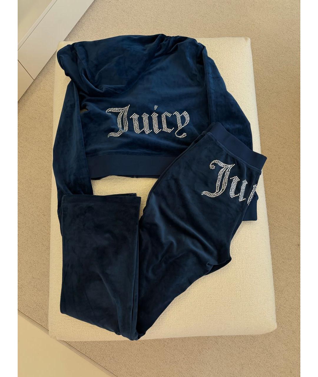 JUICY COUTURE Темно-синий велюровый спортивные костюмы, фото 2