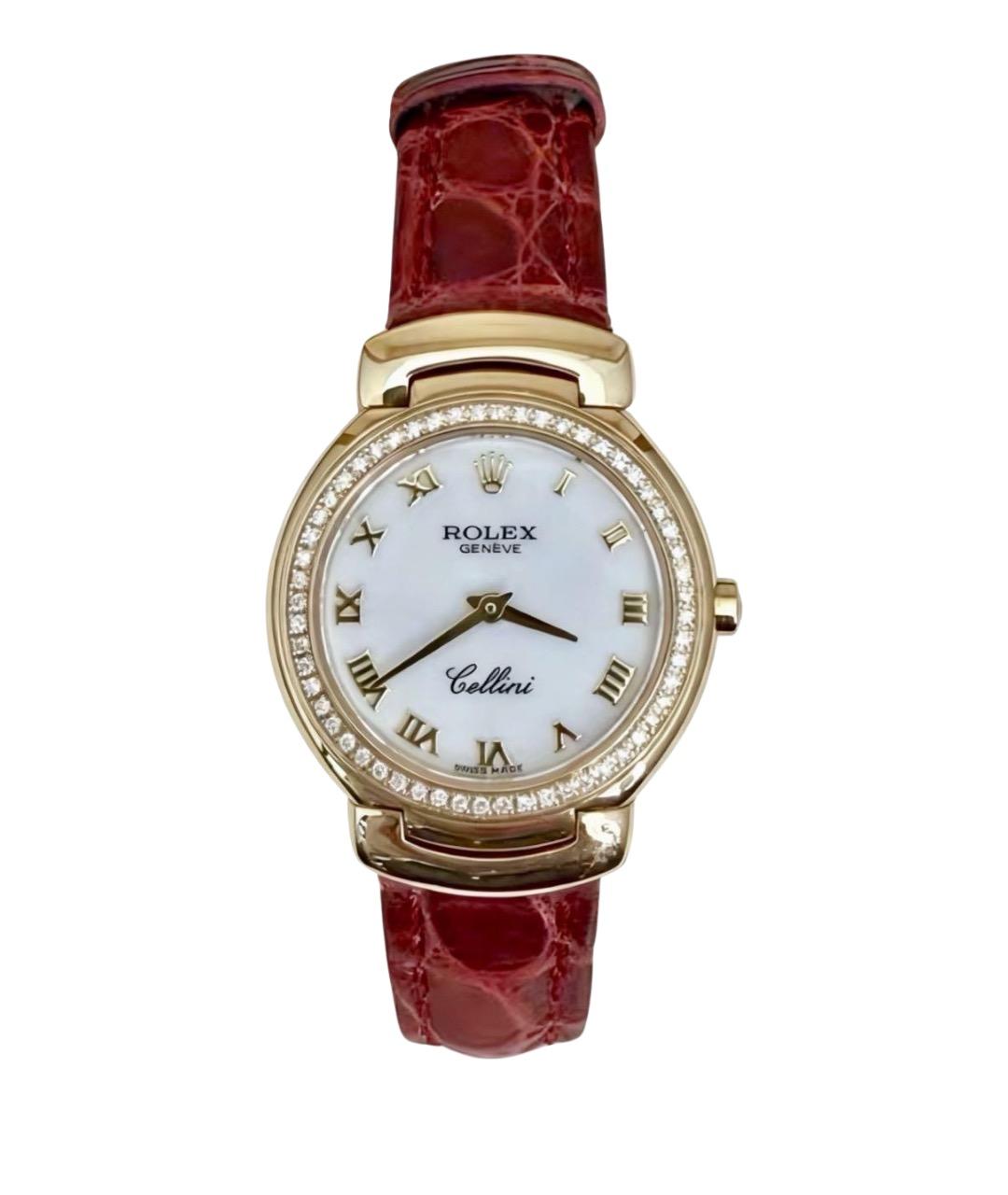 ROLEX Белые часы из желтого золота, фото 1