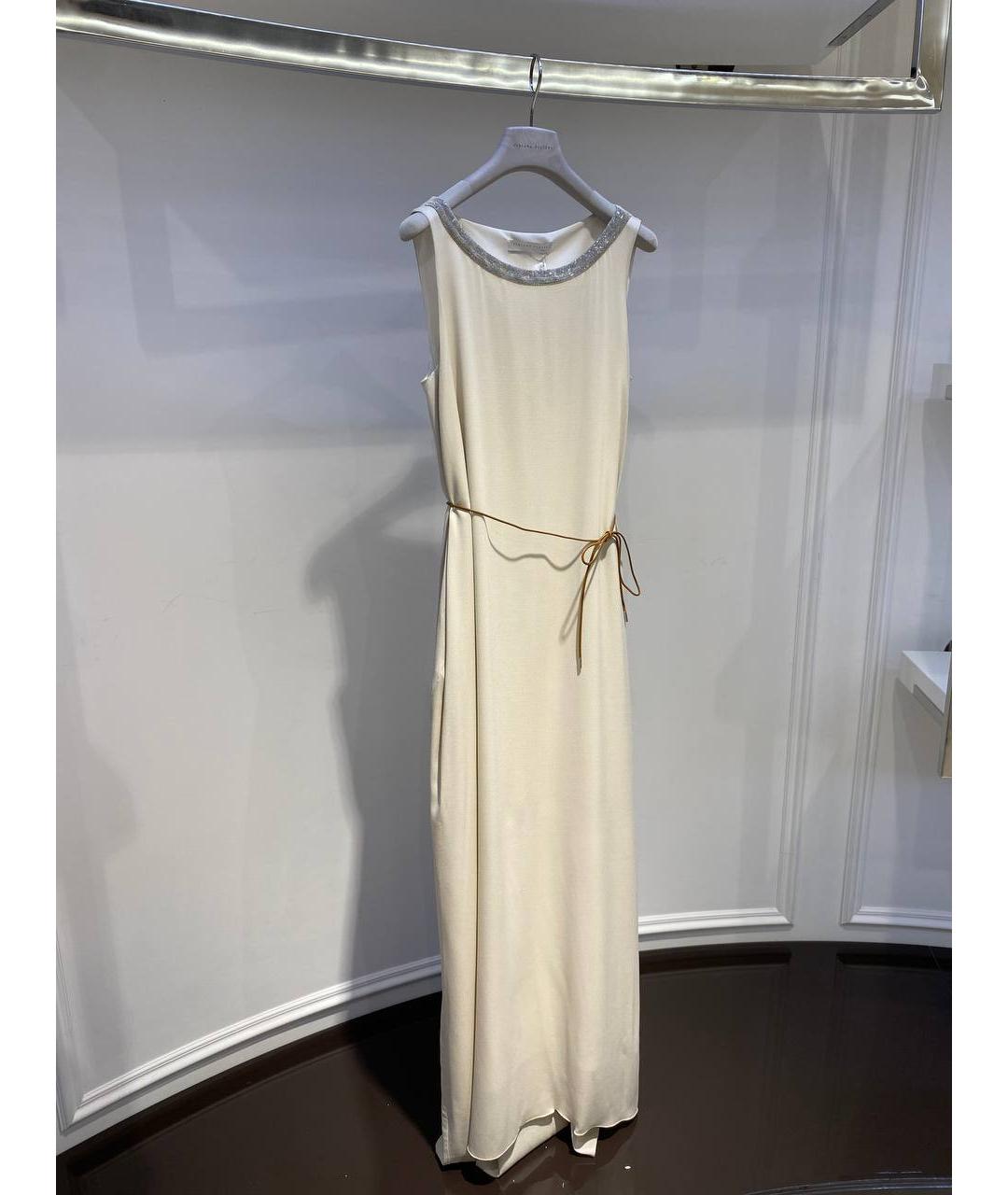 FABIANA FILIPPI Бежевое шелковое платье, фото 2