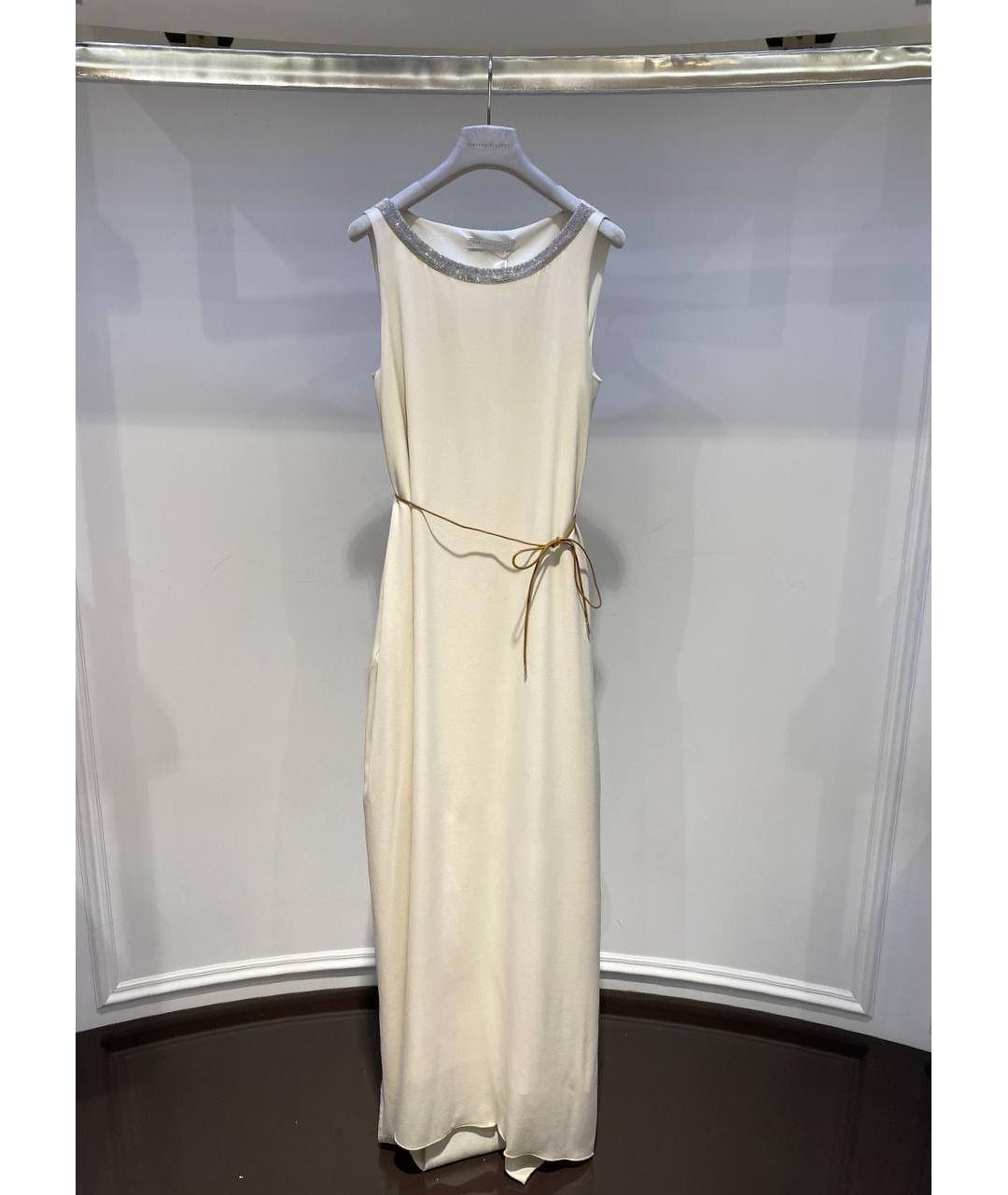 FABIANA FILIPPI Бежевое шелковое платье, фото 4