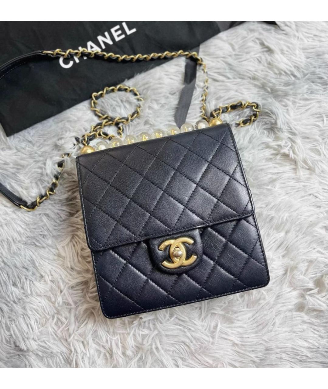 CHANEL Черная кожаная сумка через плечо, фото 2