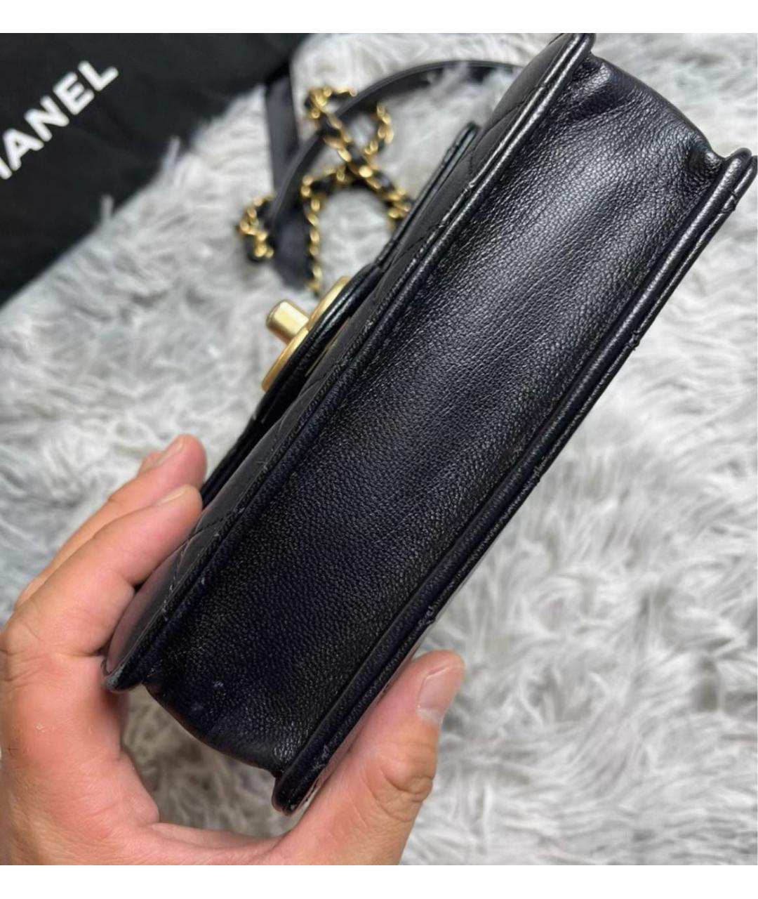 CHANEL Черная кожаная сумка через плечо, фото 4