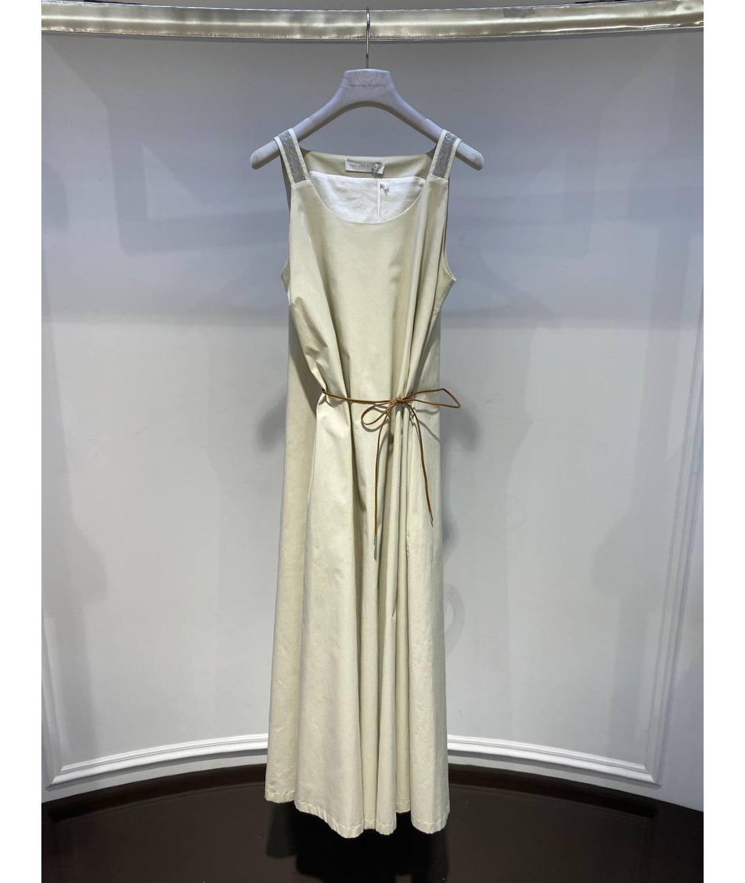 FABIANA FILIPPI Бежевое хлопковое платье, фото 4