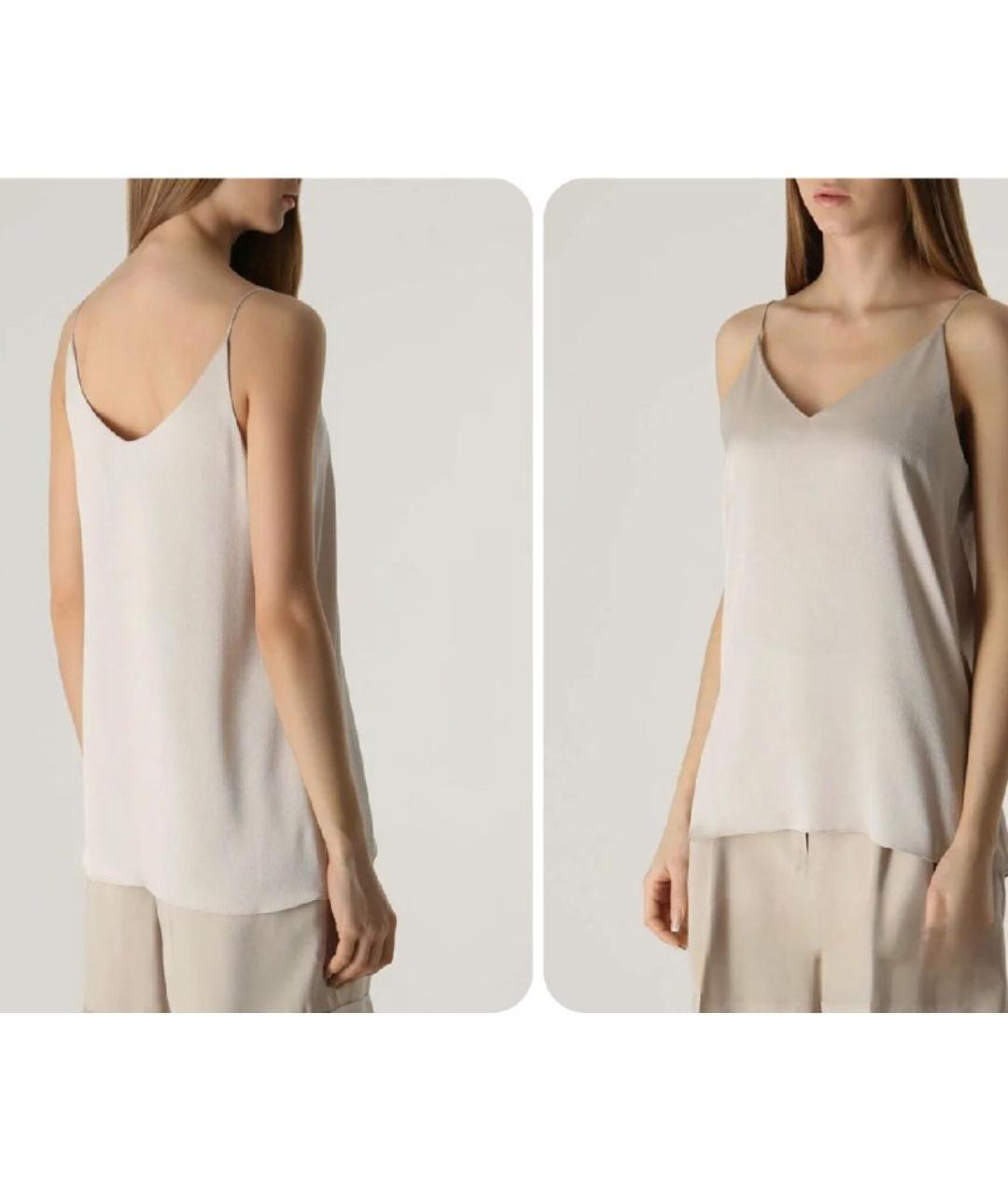 FABIANA FILIPPI Серая шелковая майка, фото 8