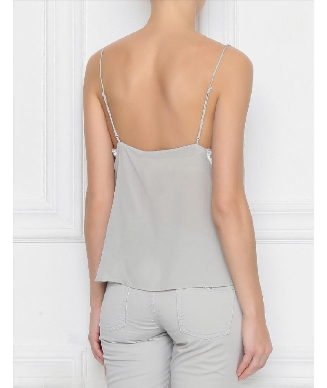 FABIANA FILIPPI Серая шелковая майка, фото 9