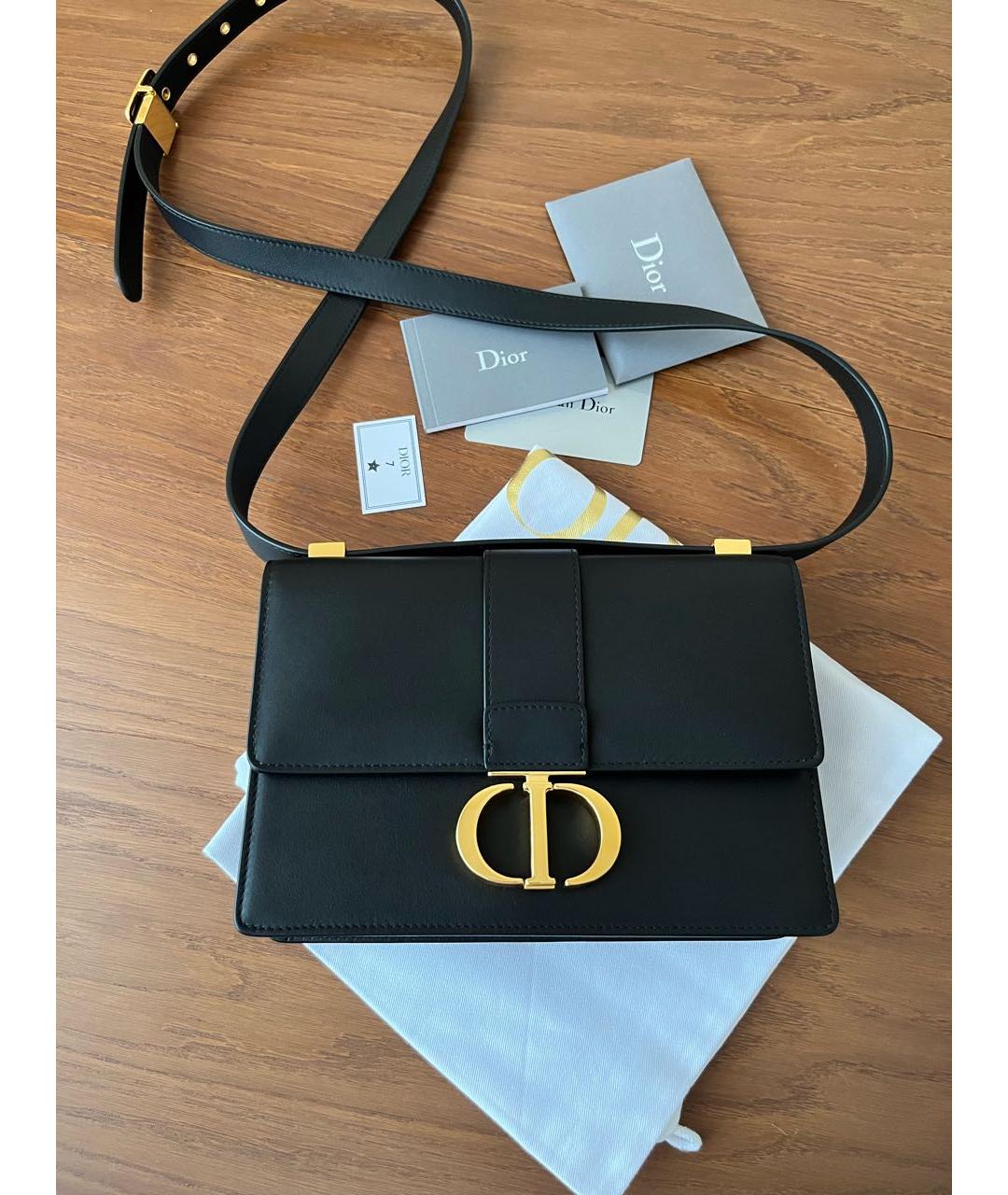 CHRISTIAN DIOR Черная кожаная сумка через плечо, фото 3