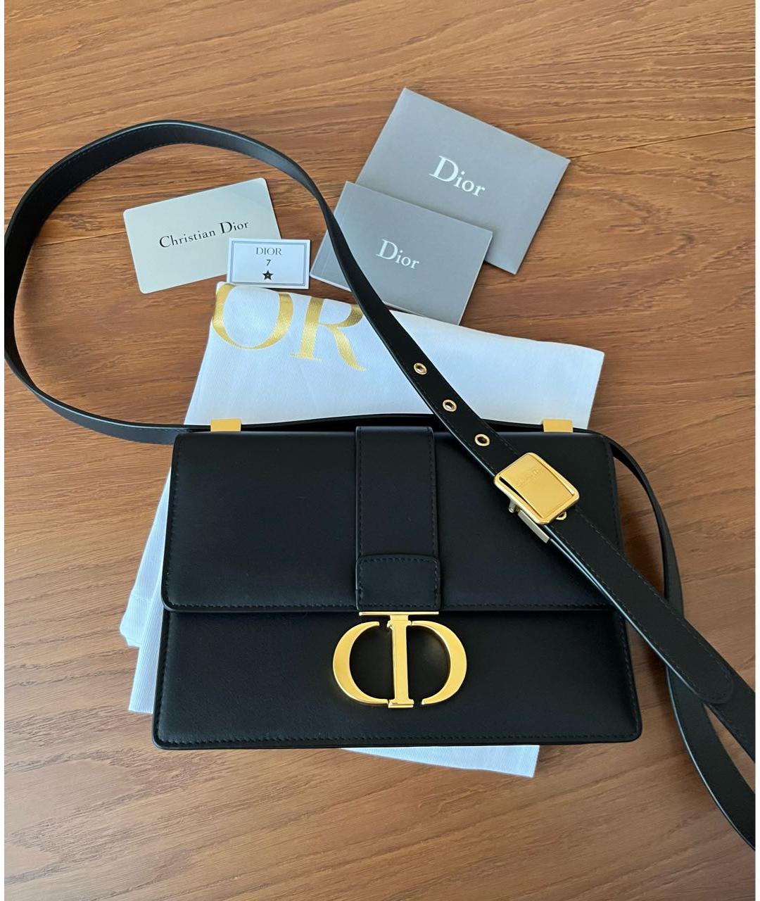 CHRISTIAN DIOR Черная кожаная сумка через плечо, фото 2