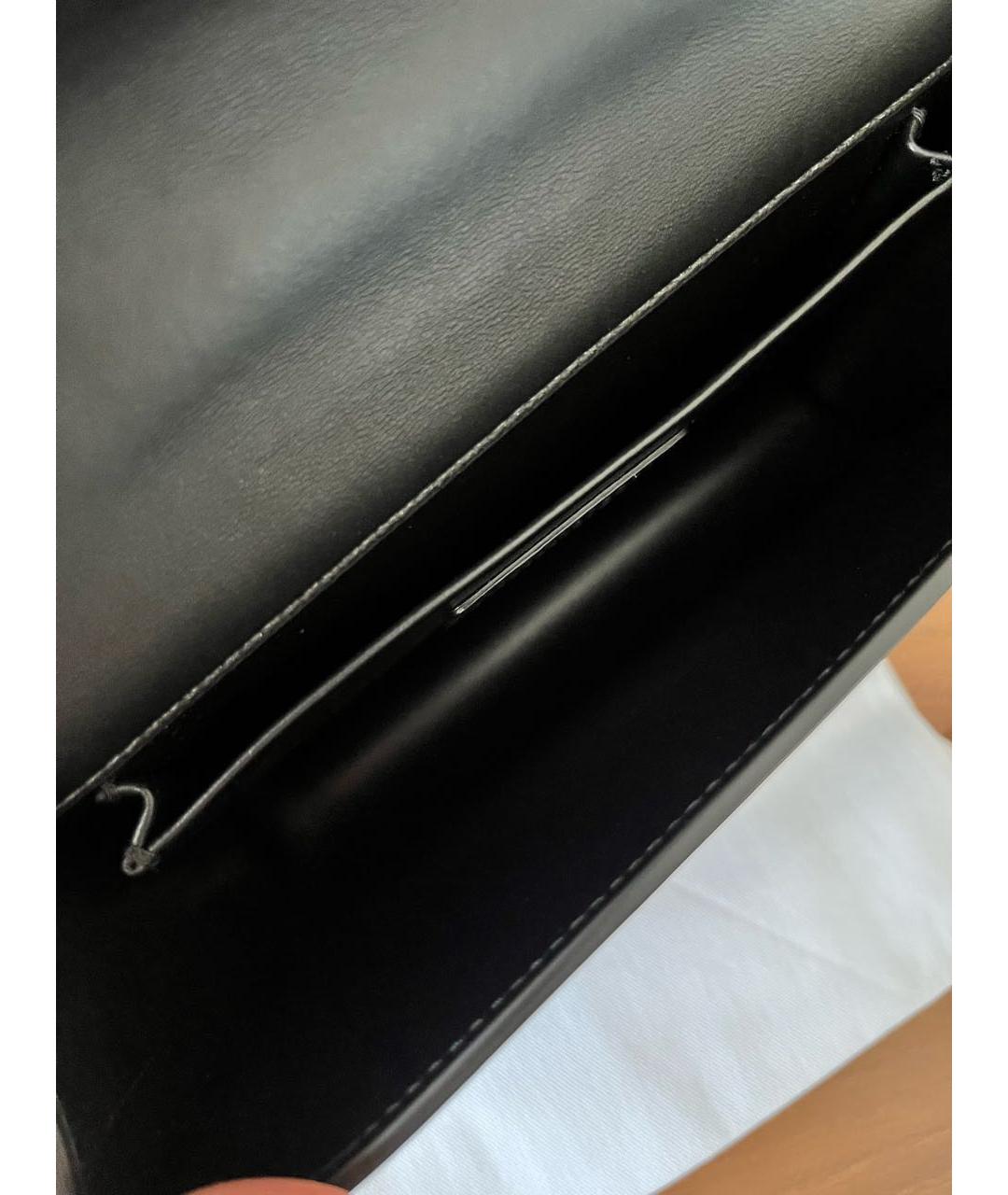 CHRISTIAN DIOR Черная кожаная сумка через плечо, фото 7