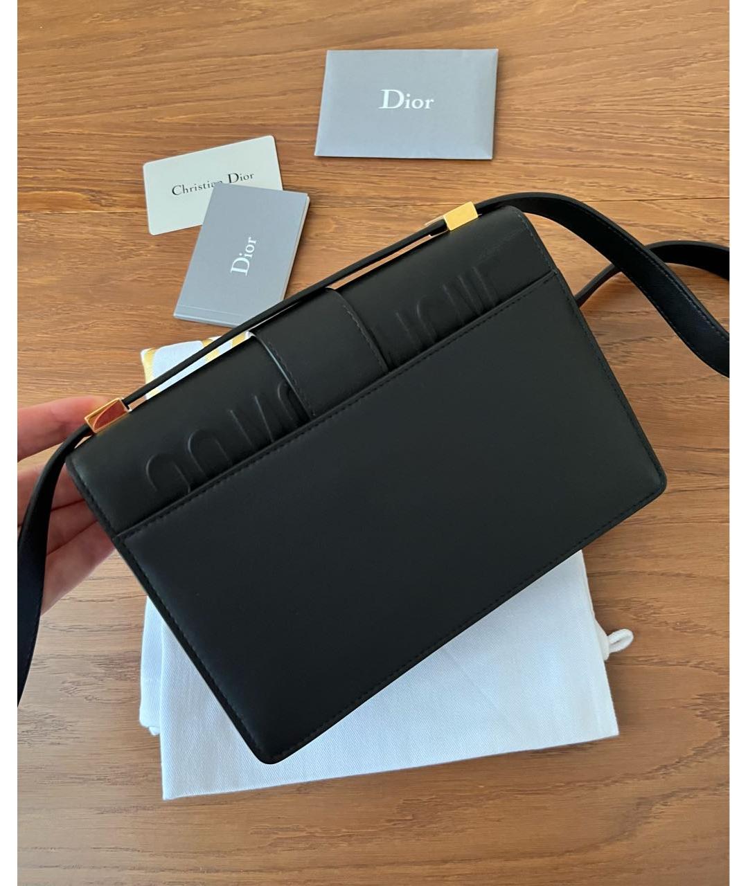 CHRISTIAN DIOR Черная кожаная сумка через плечо, фото 4