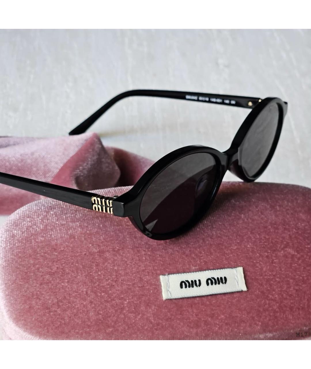 MIU MIU Черные пластиковые солнцезащитные очки, фото 3