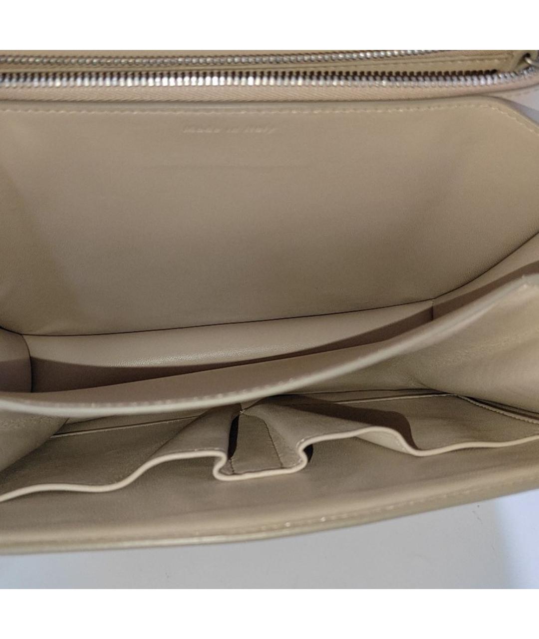 CELINE Бежевая кожаная сумка через плечо, фото 4
