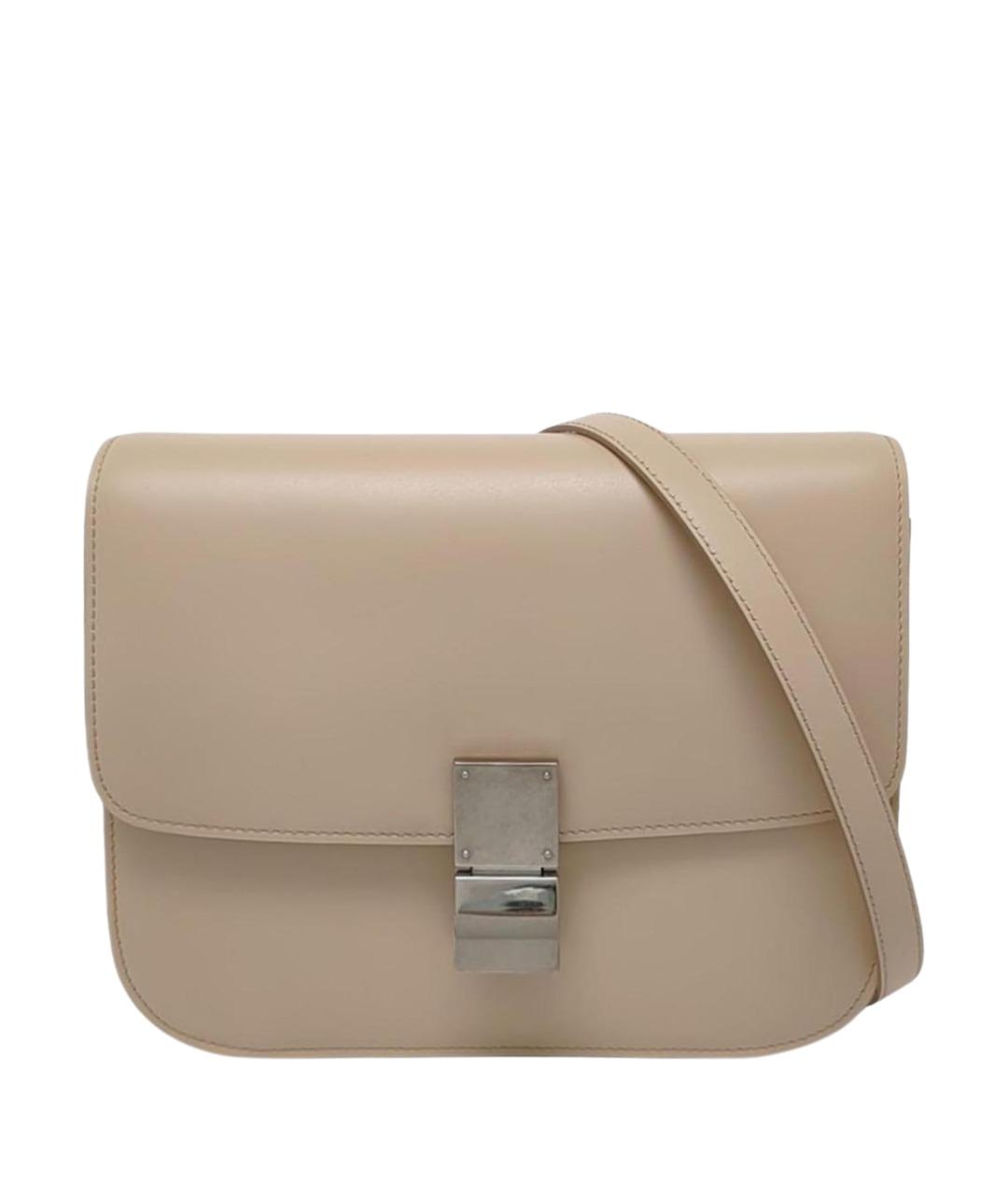CELINE Бежевая кожаная сумка через плечо, фото 1
