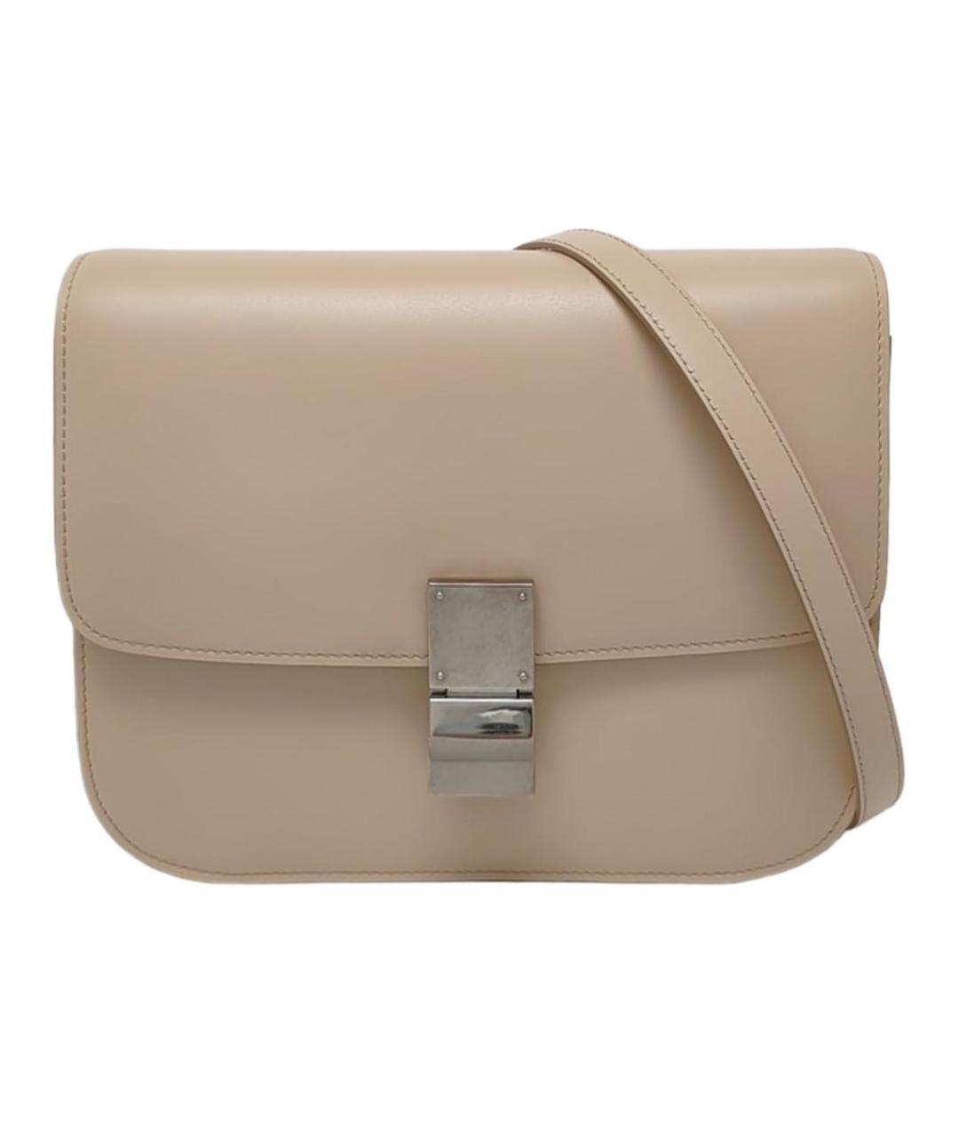 CELINE Бежевая кожаная сумка через плечо, фото 7