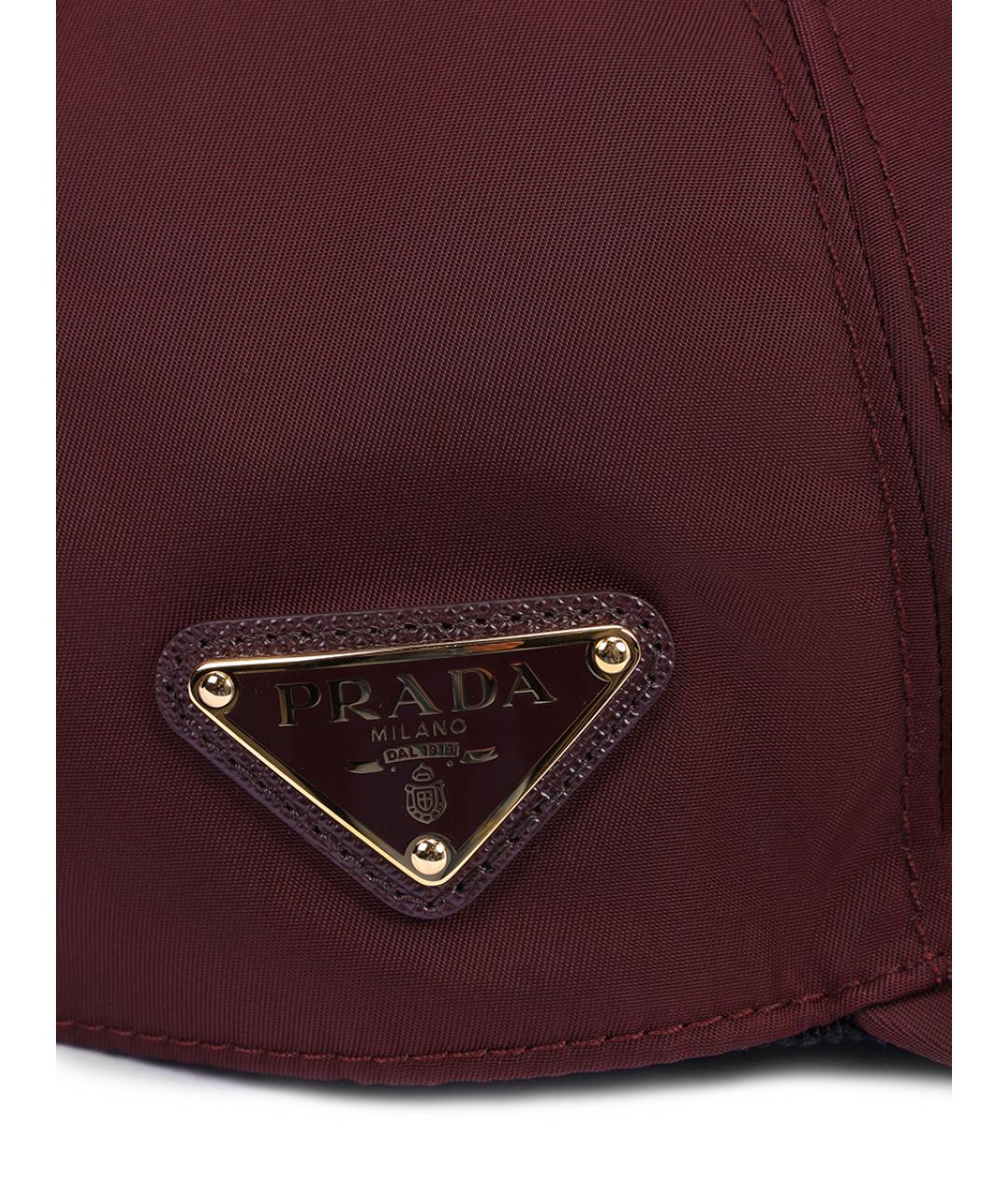 PRADA Бордовая кепка, фото 2