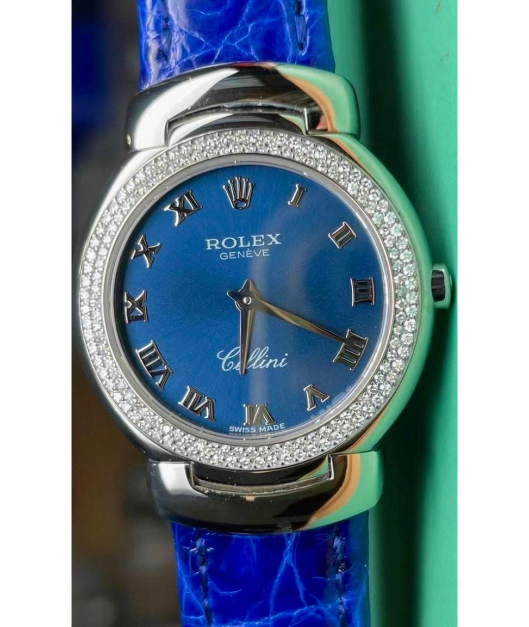 ROLEX Синие часы из белого золота, фото 2