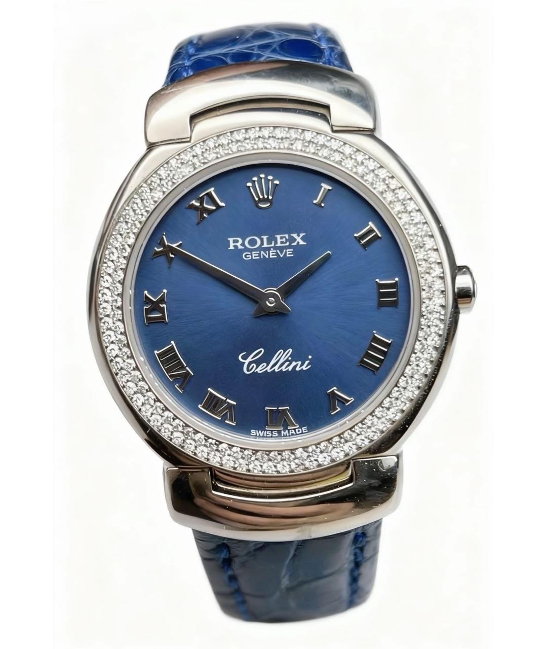 ROLEX Синие часы из белого золота, фото 1