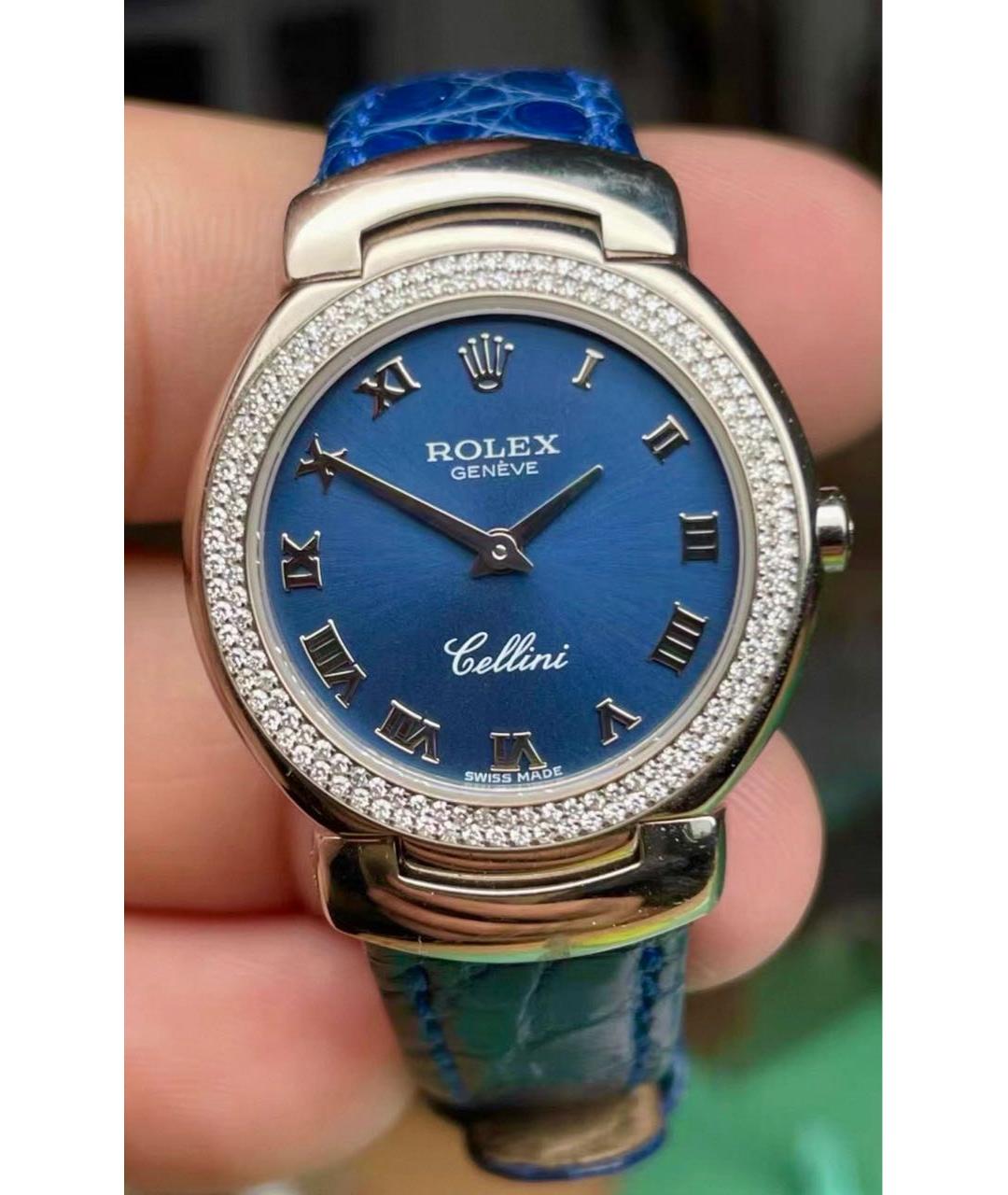 ROLEX Синие часы из белого золота, фото 3