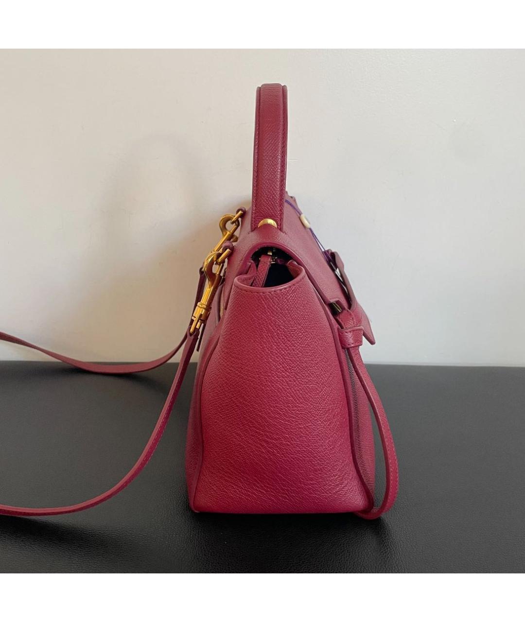 CELINE Красная кожаная сумка через плечо, фото 2