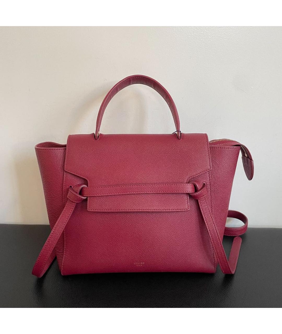 CELINE Красная кожаная сумка через плечо, фото 5