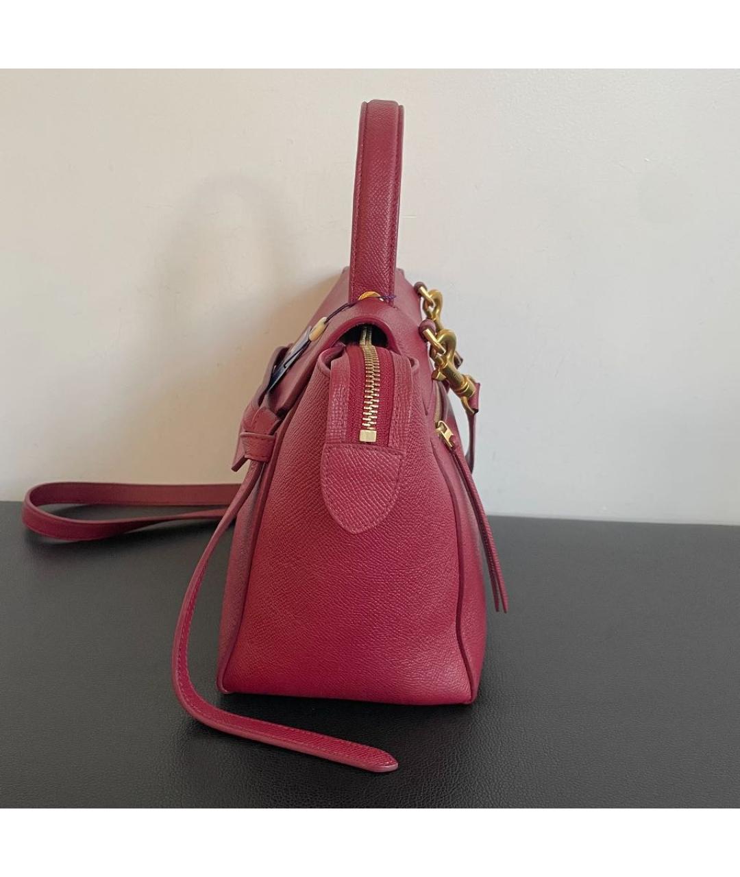 CELINE Красная кожаная сумка через плечо, фото 3