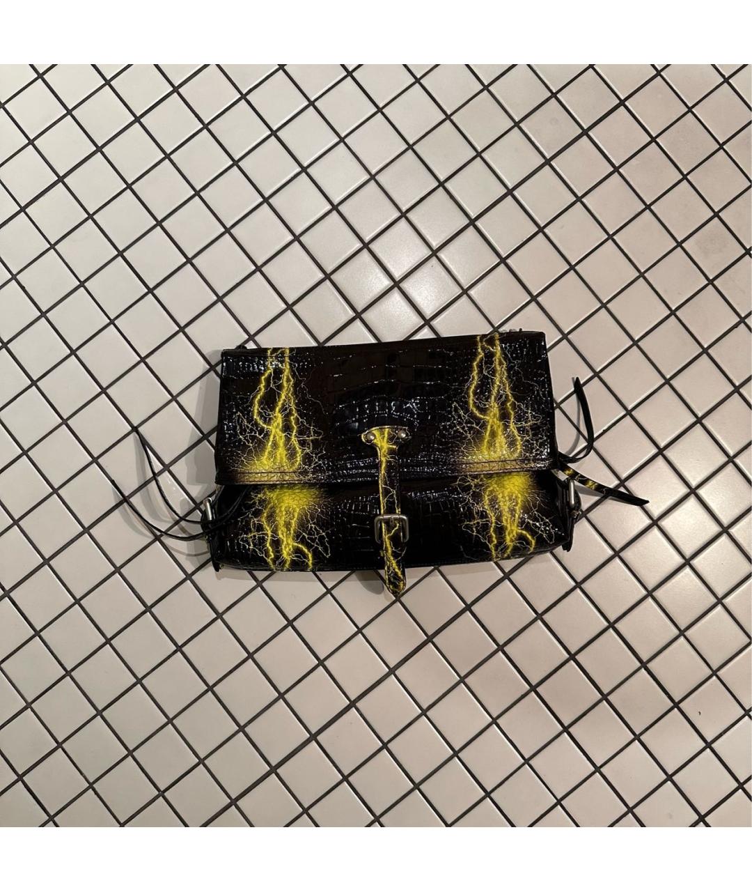 MAISON MARGIELA Черная сумка на плечо из экзотической кожи, фото 2