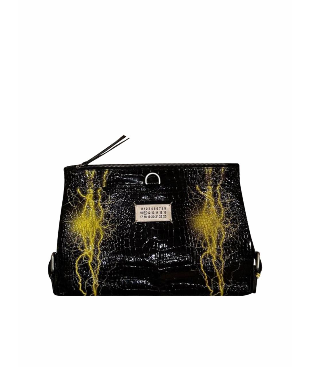 MAISON MARGIELA Черная сумка на плечо из экзотической кожи, фото 1