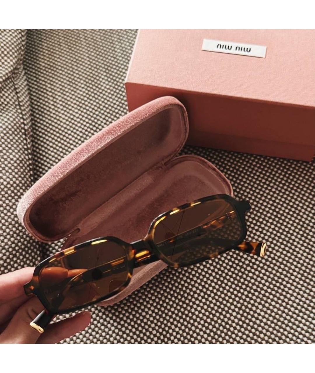 MIU MIU Коричневые солнцезащитные очки, фото 3