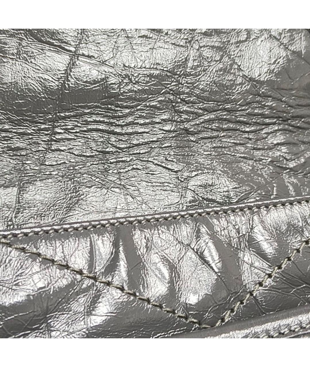 SAINT LAURENT Серая кожаная сумка через плечо, фото 2