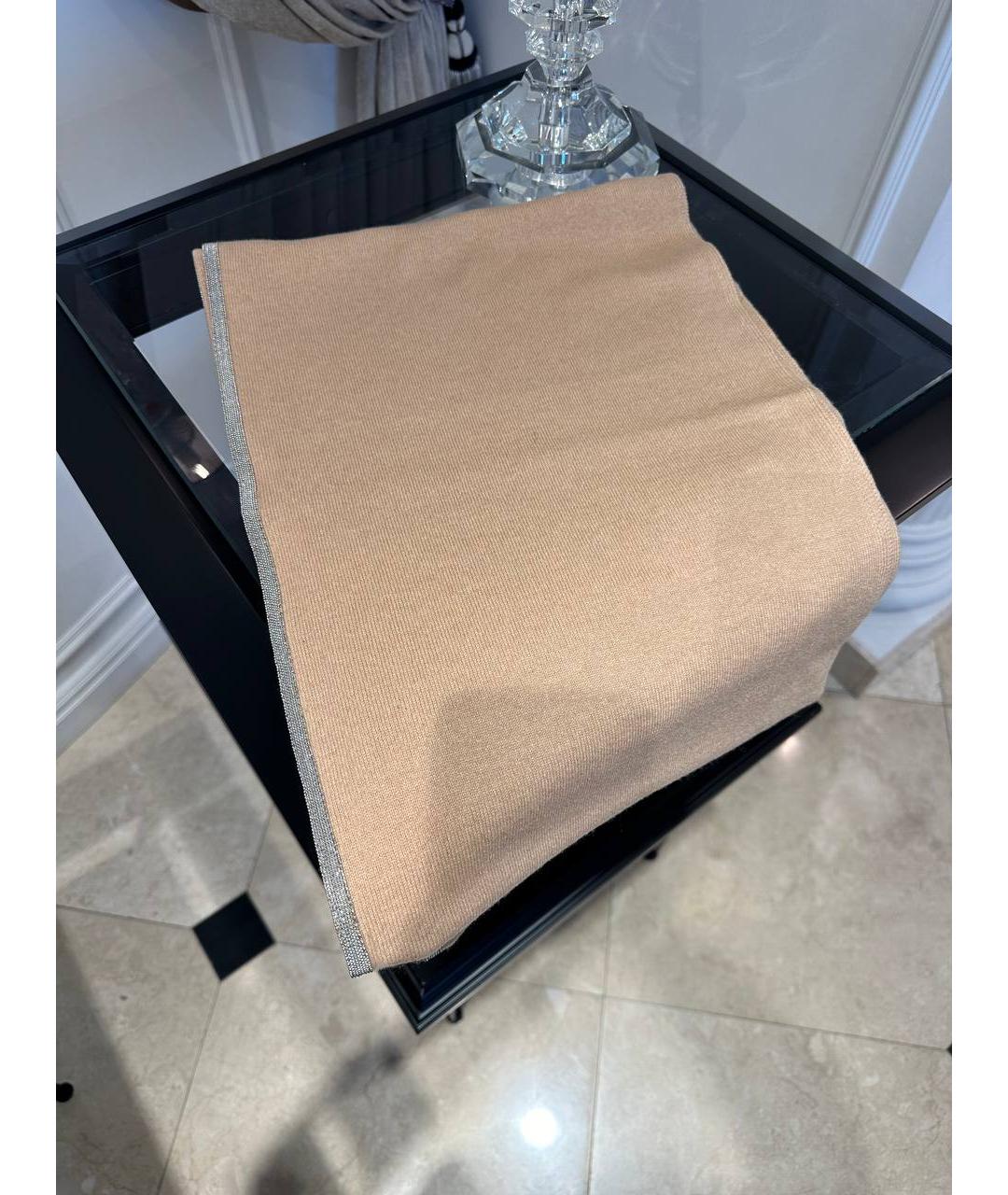 FABIANA FILIPPI Бежевый шерстяной шарф, фото 2