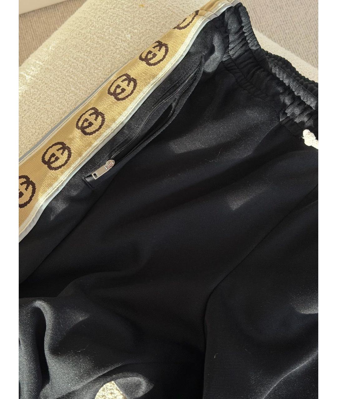 GUCCI Черные полиэстеровые повседневные брюки, фото 3