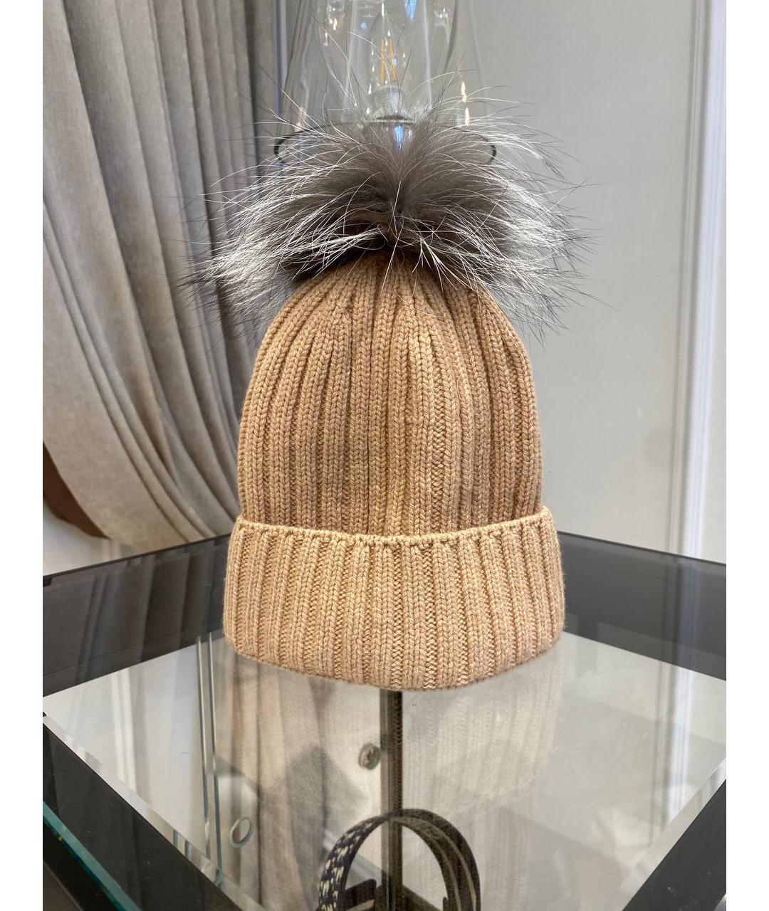 FABIANA FILIPPI Бежевая шерстяная шапка, фото 4