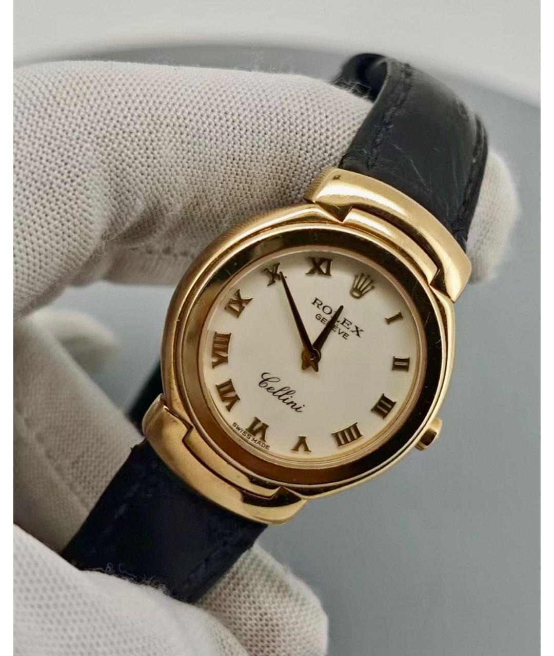 ROLEX Белые часы из желтого золота, фото 2