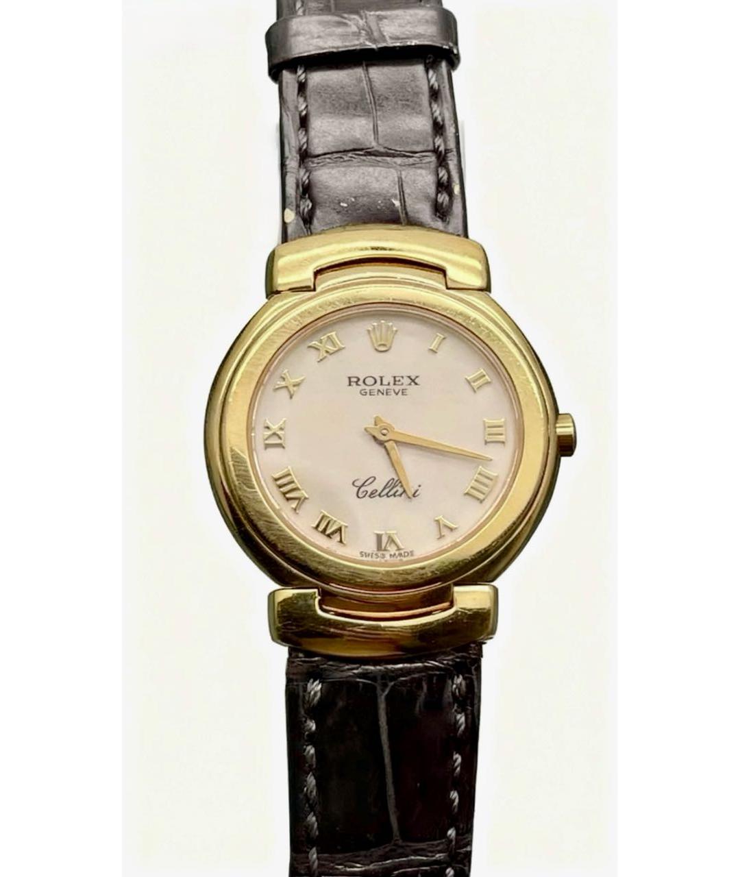 ROLEX Белые часы из желтого золота, фото 5