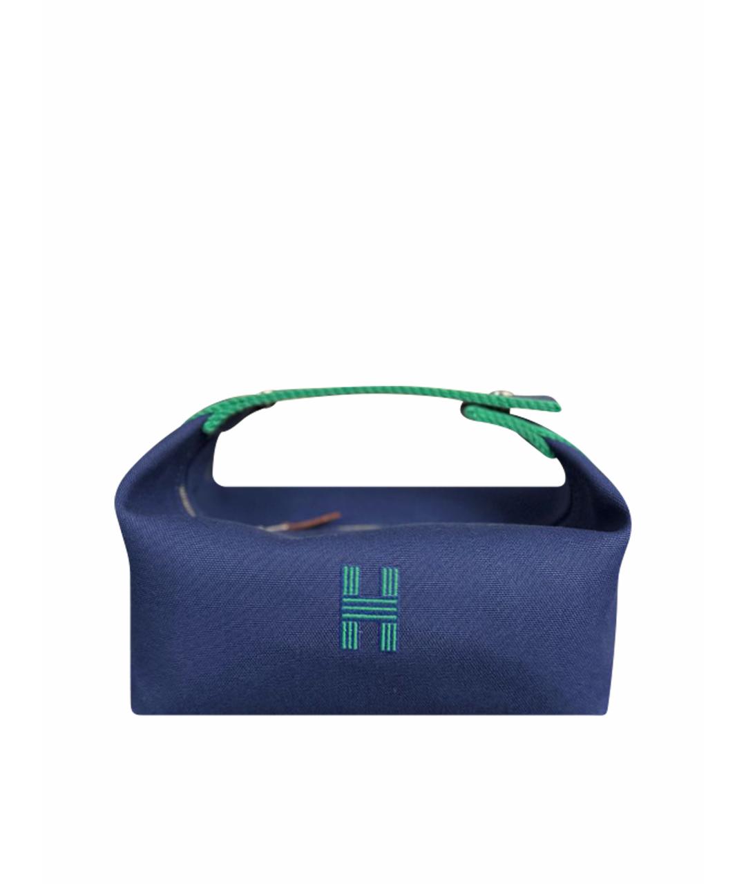 HERMES Синяя хлопковая косметичка, фото 1